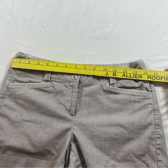 White House Black Market Shorts Stripe Gray Bermuda Shorts pockets - Picture 3 of 6